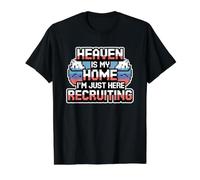Heaven is My Home I'm Just Here Recruiting Value Graphic T-Shirt, Men, Black, S