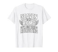 Heaven is My Home I'm Just Here Recruiting Value Graphic T-Shirt, Men, White, XL