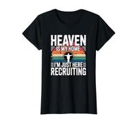 Heaven is My Home I'm Just Here Recruiting Value Graphic T-Shirt, Women, Black, S