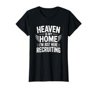 Heaven is My Home I'm Just Here Recruiting Value Graphic T-Shirt, Women, Black, S