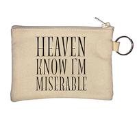 Heaven Know I'm Miserable Key Chain Coin Purse Beige