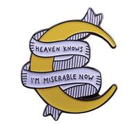 Heaven Knows I'm Miserable Now Moon Song Lyrics Music Rock Roll Alternative Emo British Band 1.4" Enamel Pin Badge, 1.4 Inches, Enamel, enamel