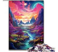 Heaven Landscape Fantasy Colors 1000 Piece Jigsaw Puzzle for Adults Teens, Stress Reliever Staycation Kill Time Parent-child Interaction (26x38cm)