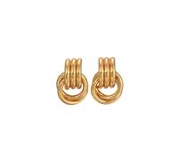 Heaven Mayhem Mini Knot Earrings - Sculptural Twisted Design - Lightweight, One Size, Gold Plated, No Gemstone