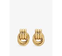 Heaven Mayhem Womens Heaven Mayhem Mini Knot Yellow Gold-Plated Metal Earrings Gold