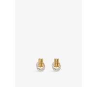 Heaven Mayhem Womens Heaven Mayhem Mini Knot Yellow-Gold Plated Metal Stud Earrings Mixed Metal