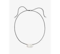 Heaven Mayhem Womens Heaven Mayhem Pebble Silver-Plated Brass Necklace Silver/Black