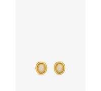 Heaven Mayhem Womens Heaven Mayhem Prize Brass Stud Earrings Gold/Cream