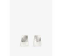 Heaven Mayhem Womens Heaven Mayhem Ribbed Silver-Plated Brass Stud Earrings Silver