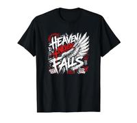 Heaven Never Falls Faith Over Fear Bible Verse Value Graphic T-Shirt, Men, Black, S