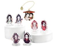 Heaven Official's Blessing Grandmaster of Demonic Cultivation Cute Acrylic Figures Stand Decoration Xie Lian Hua Cheng Keychians Tian Guan Ci Fu Bookmark for Men Women Fans 7 Pcs