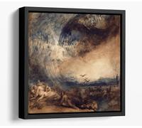 Heaven Opened, 1850 by George Jones Canvas Floater Frame Square Print Picture Art - Black Frame 16 inch wide x 16 inch high