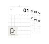 heaven+paper A2 Giant Calendar 2025 Wall Calendar Spectrum Design - Annual Calendar 2025 Family Calendar, Planner for Hanging - Colourful and Colourful (Black, DIN A2)
