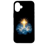 Heaven Radiant Cross Holy Light Shining Through Clouds Case for iPhone 16 Plus