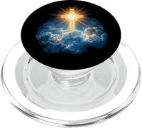 Heaven Radiant Cross Holy Light Shining Through Clouds PopSockets PopGrip for MagSafe