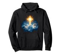 Heaven Radiant Cross Holy Light Shining Through Clouds Pullover Hoodie