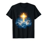 Heaven Radiant Cross Holy Light Shining Through Clouds T-Shirt