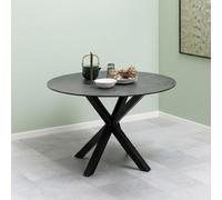 Heaven Round Dining Table - 4 Seater - 119cm - Black Ceramic - with Star Legs