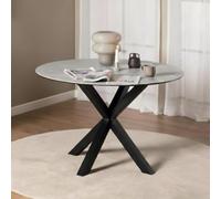 Heaven Round Dining Table - 4 Seater - 119cm - Grey Ceramic - with Star Legs