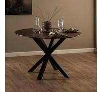 Heaven Round Dining Table - 4 Seater - 119cm - Rusty Brown Ceramic - with Star Legs