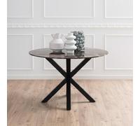 Heaven Round Dining Table - 4 Seater - 120cm - Brown Marble Effect - with Star Legs