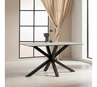 Heaven Round Dining Table - 4 Seater - 135cm - Grey Ceramic - with Star Legs