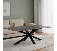 Heaven Round Dining Table - 4 Seater - Round - Black Ceramic - with Star Legs