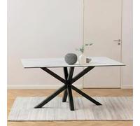 Heaven Round Dining Table - 6 Seater - 160cm - White Ceramic - with Star Legs