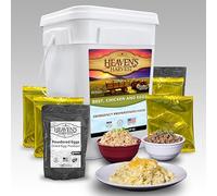 Heaven’s Harvest 25-Year “Protein Booster” Family Food Kit - Emergency Food Supply. Freeze Dried Survival Food Kit + Water-Proof 25-Year Storage Bucket. (132 Protein Booster Servings)