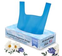 Heaven Scent Hygiene Bags, Discreet Waste Disposal for Adult Briefs and Feminine Products (Made in The USA), Mild Baby Powder Scent - Small, 50 Bags