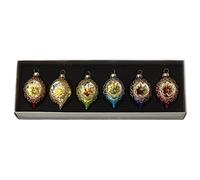 Heaven Sends 6 Multicolored Hanging Ornaments Box Set - Retro Oval Shaped - Unscented - Christmas & Celebratory Occasions