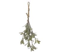 Heaven Sends Artificial Frosted Green CHRISTMAS MISTLETOE Hanging Bunch Decoration with Sparkly White BERRIES & Leaves - 27 cm