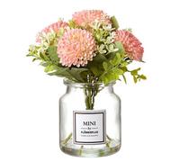 Heaven Sends Artificial Pink Floral Arrangement With Glass Vase, 23 X 18 Cm, Pink Decorative Display