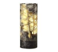 Heaven Sends Black and Gold Woodland Deer Frosted Glass lantern 8x8x20cm