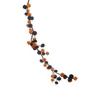 Heaven Sends Black and Orange Velvet Pumpkin Garland Halloween Decoration