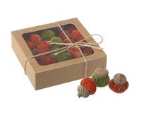 Heaven Sends Box of Decorative Velvet Acorns Autumn - Green/Orange - Autumn Decoration Acorn Themed Décor Prop Foliage - Autumnal Decoration - Perfect for Home, Kitchen, Living Room