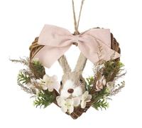 Heaven Sends Bristle Rabbit and Pink Bow Easter Wreath