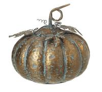 Heaven Sends Bronze Metal Pumpkin Ornament, Rustic Autumn Halloween Decoration