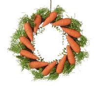 Heaven Sends Carrot Design Easter Wreath, 35 X 35 X 7 Cm, Rustic Orange Spring Decoration