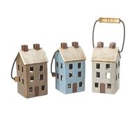 Heaven Sends Ceramic 7cm Small House Tea Light Holder with Handle Set of 3, VAC060A