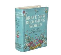 Heaven Sends Ceramic Book Vase - Brave New Blooming World - Decorative Blue Book-Shaped Vase for Flowers & Home Décor - Unique Gift for Garden Lovers & Bookworms