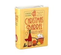 Heaven Sends Ceramic Christmas Barrel Cookbook Vase - Novelty Book Shaped Vase with Mulled Wine Festive Design - Decorative Xmas Ornament & Flower Holder