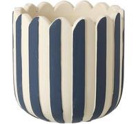 Heaven Sends Ceramic Planter Pot 11Cm Blue & White Striped Indoor & Outdoor Flowers Garden