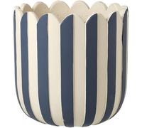 Heaven Sends Ceramic Planter Pot 17Cm Blue & White Striped Indoor & Outdoor Flowers Garden