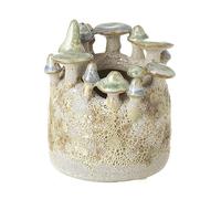 Heaven Sends Ceramic Pot with Mushrooms - Rustic Mushroom-Decorated Plant Pot - Glazed Ceramic Planter for Indoor Plants & Home Décor - 13.5 cm