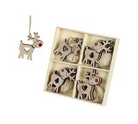 Heaven Sends Cheeky Wooden Reindeer Christmas Tree Decorations