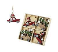 Heaven Sends Christmas Cars Wooden Tree Decorations