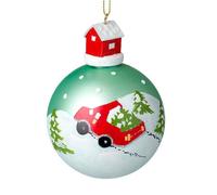 Heaven Sends Christmas Driving Home For Christmas Glass Bauble, 7 X 11 Cm, Silver