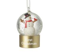 Heaven Sends Christmas First Christmas Snowman Snow Globe Decoration, 7 X 3.5 Cm, Gold Base