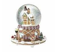 Heaven Sends Christmas Gingerbread Family Chracters Outside the Gingerbread House 16cm Light Up Snowglobe